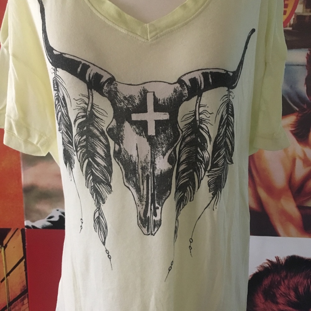 WIldfox oversized cow skull T-shirt